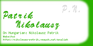 patrik nikolausz business card